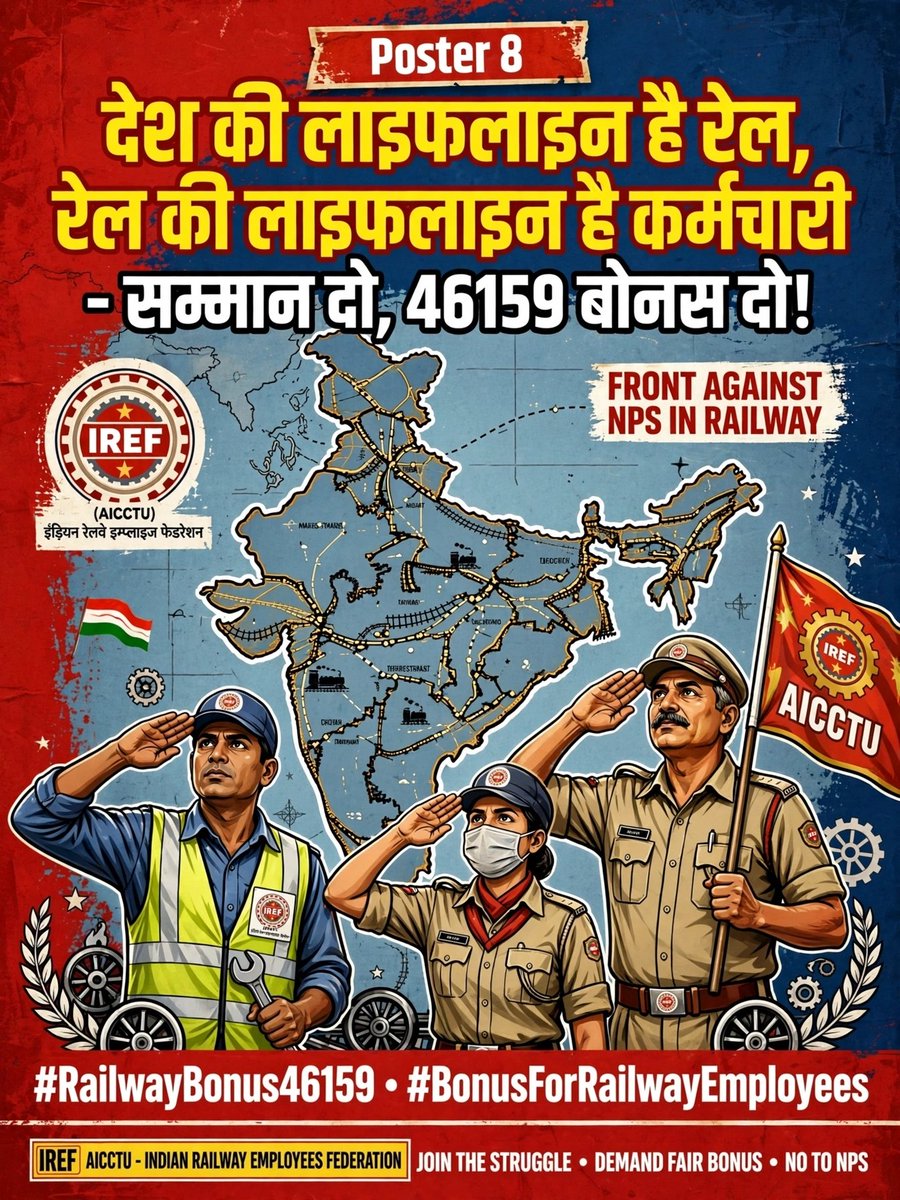 IndianIref's tweet photo. देश की लाइफलाइन है रेल,
रेल की लाइफलाइन है कर्मचारी,
सम्मान दो 46159 बोनस दो 

#BonusForRailwayEmployees https://t.co/FddozVaaxU
