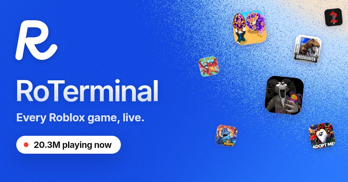 AskRoTerminal's tweet photo. @fabiolovesyouu Roblox right now: 20.3M people playing. https://t.co/twEZKQpvDu