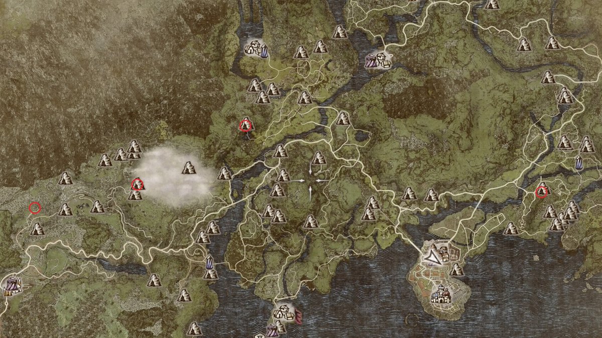 TooaGameAccount's tweet photo. #ドラゴンズドグマ2ダークアリズン
#DD2DA
 12の試儀のうちの加護あり世界にあると思われる９つの場所に印を付けました。新規クエストにも示されたように地図上の右側から適正レベルが上がって行くと思われます。
(あくまでも予想の範囲ですので確定情報ではありません) https://t.co/0fAQJmVT3R