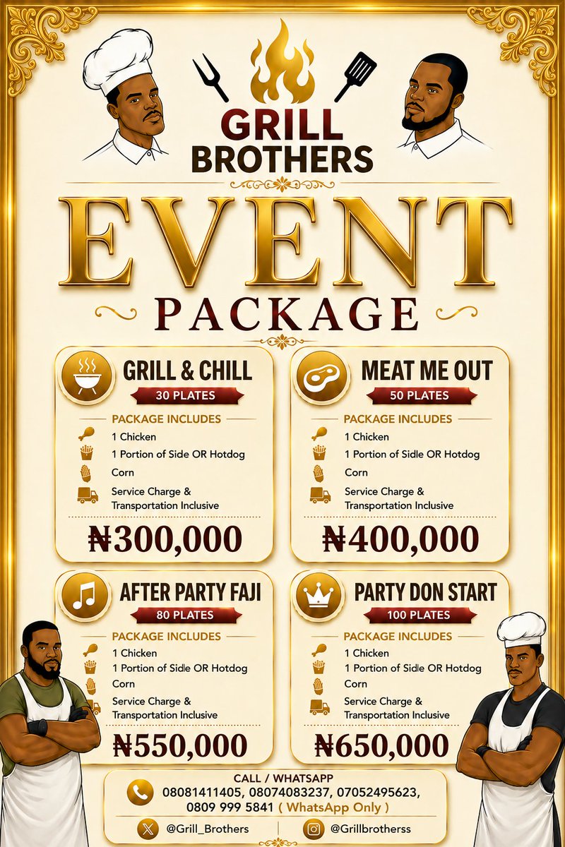 Simi__A's tweet photo. Edakun, trust me with me your belly, these ember months especially and let me add a Grill Brothers experience to your event. https://t.co/03BdkdxvoU