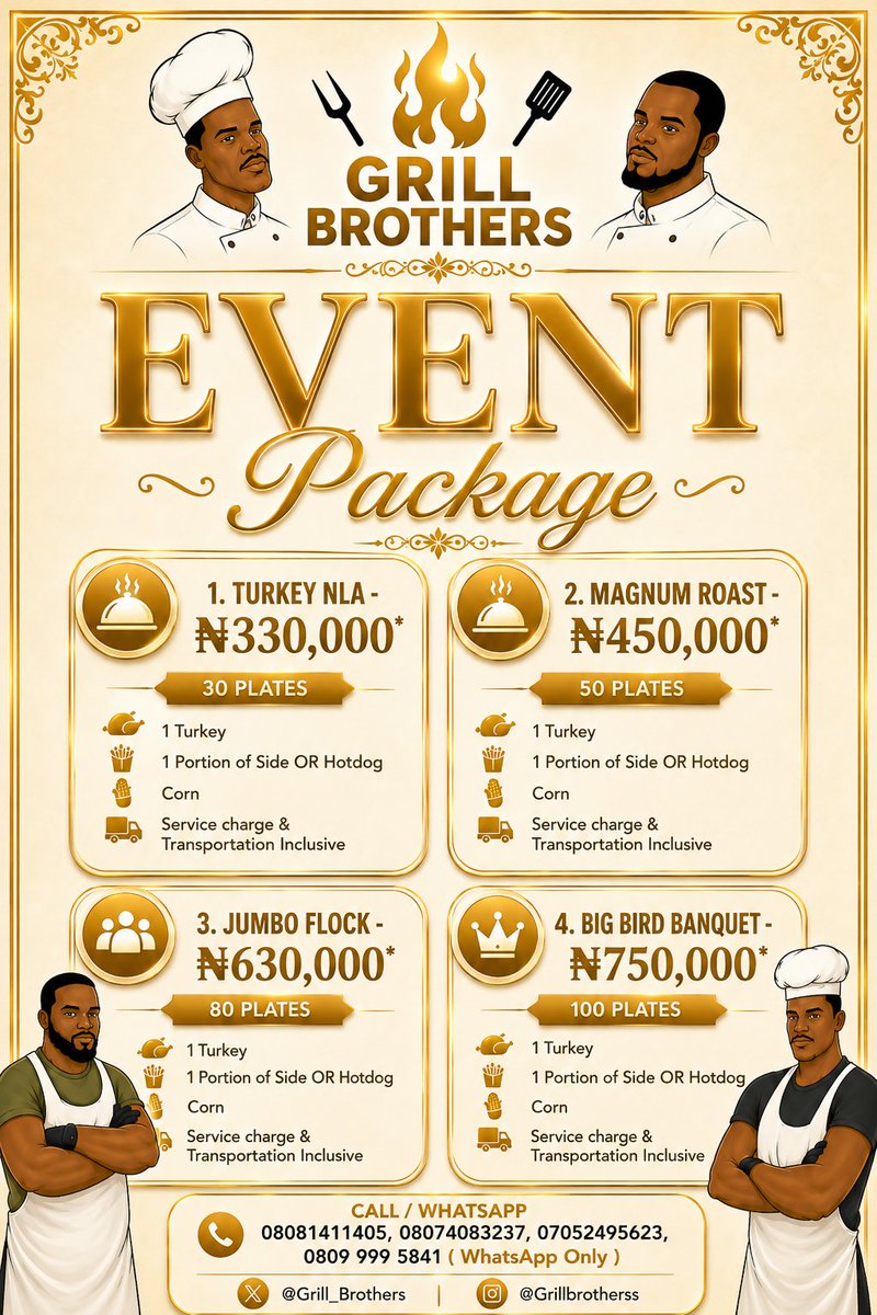 Simi__A's tweet photo. Edakun, trust me with me your belly, these ember months especially and let me add a Grill Brothers experience to your event. https://t.co/03BdkdxvoU