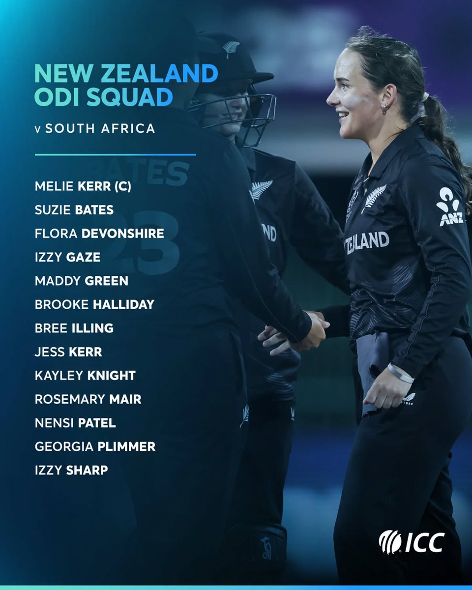 bailey_nat82841's tweet photo. After claiming the T20I series, Melie Kerr is set to captain New Zealand's 13-player ODI team against South Africa 💪 https://t.co/RNicRyGkCi