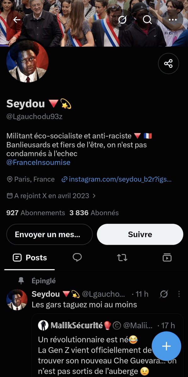 jon_delorraine's tweet photo. Tout est manipulation.
Le jeune "lycéen" qui "a bien parlé",  vidéo vue des centaines de milliers de fois est en fait un militant LFI, qui fait partie du mouvement de Bally Bagayoko et d’Assa Traore. https://t.co/AI7hmk1xrX