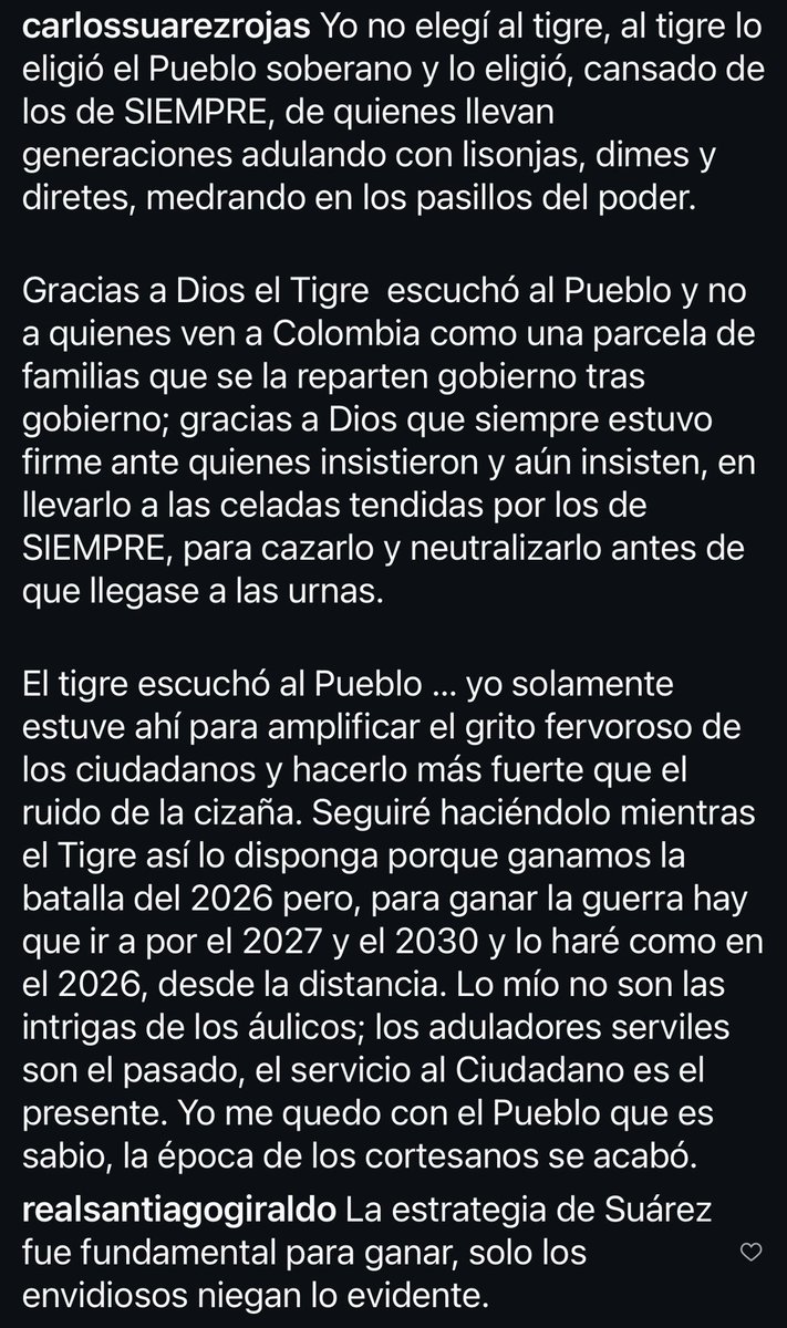 loretvcomunita's tweet photo. Hoy, más que nunca, las palabras de @carlossuarezr retumban en mi corazón. Dicen lo que dicta mi verdad: @ABDELAESPRIELLA es la respuesta a las plegarias de quienes, como yo, hemos luchado por la causa común de hacer de Colombia el país de ensueño que sabemos que puede ser.

Grande @ABDELAESPRIELLA
Grande @carlossuarezr
Grandes @defensoresco

¡Vamos con toda por la consolidación de la libertad en democracia! 

#EleccionesRegionales2027