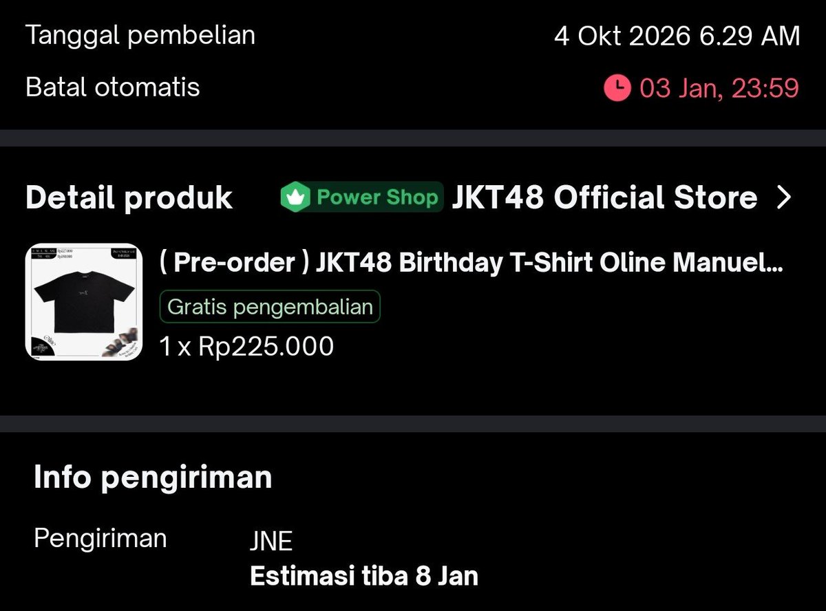 taahgia's tweet photo. @tokopedia belom sampe tapi pas banget checkout pagi tadii 😋 https://t.co/JEUCumHgGO