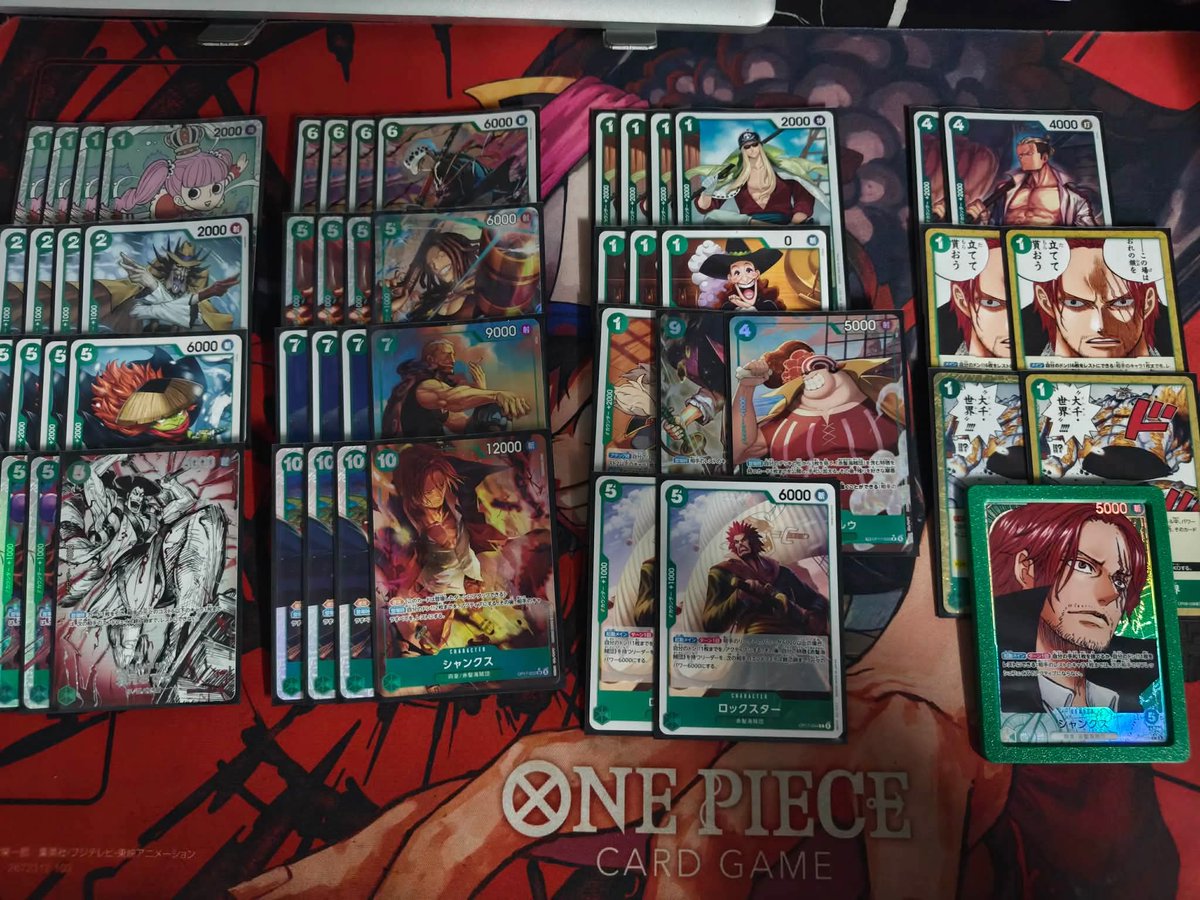 MoisesDavi1150's tweet photo. Went 14-1 With 2 EGBs and 1 Flagship ! 

Back to back champ for EGB and FS! 

Shanks will be super strong post Mihawk ban! Fortunately did not face 🟢Mihawk! 

#OPCG 
#Onepiececardgame 
#shanks https://t.co/E1uzCX6hq0