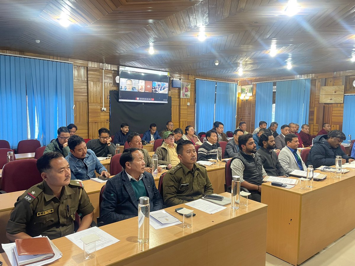 DBomdila's tweet photo. Hon’ble MLAs Review Preparations for Sacred Exposition of Holy Relics of Lord Buddha at Bomdila
Bomdila, October 04, 2026:
 
Hon’ble MLA, 05-Kalaktang, Shri Tseten Chombay, Hon’ble MLA, 06-Thrizino-Buragaon, Shri Tenzin Nyima Glow, and Hon’ble MLA, 04-Dirang, Shri Phurpa Tsering, reviewed the preparations for the upcoming Sacred Exposition of the Holy Relics of Lord Buddha, scheduled to be held at Bomdila from 8th to 13th November 2026, with the District Administration, West Kameng, and the ASL Team of the Ministry of Culture, Government of India.
 
The review followed an intensive two-day reconnaissance of the proposed venues at GRL Monastery (Upper Gonpa) and TGL Monastery (Lower Gonpa). In view of the prescribed security and protocol requirements for the handling and exposition of the Holy Relics, TGL Monastery (Lower Gonpa) has been identified as the venue for the exposition.
 
The ASL Team briefed the meeting on the significance of the Holy Relics, describing them as among the rarest and most revered Buddhist relics, and apprised the stakeholders of the Standard Operating Procedures and special protocols for their safe handling, transportation, security and exposition.
 
In his opening remarks, Deputy Commissioner, West Kameng, Dr Dilip Kumar, outlined the preparations undertaken by the District Administration, including the ceremonial reception and departure of the Holy Relics, religious ceremonies, proposed street carnival, detailed route and minute-to-minute movement plan, transportation and logistics. He called upon all Heads of Departments, members of the District-Level Committee, monastery managements and PRI representatives to extend full cooperation for the successful and befitting conduct of the event.
 
Superintendent of Police, West Kameng, Dr D.W. Thongon, briefed the meeting on the proposed security, traffic regulation and crowd-management arrangements.
 
Addressing the meeting, Hon’ble MLA, 05-Kalaktang AC, Shri Tseten Chombay, emphasised wide dissemination of information on the exposition at the grassroots level and suggested circulation of the constituency-wise schedule through PRI representatives, local leaders, social media and other communication channels. He also called for a grand and befitting reception to the Holy Relics with participation from all communities of the district through traditional attire and cultural performances, and stressed the participation of abbots and senior monks from across the district.
 
Hon’ble MLA, 06-Thrizino-Buragaon AC, Shri Tenzin Nyima Glow, described the exposition as a momentous and auspicious occasion for the district and assured his full support for its successful conduct.
 
Hon’ble MLA, 04-Dirang AC, Shri Phurpa Tsering, who joined the meeting virtually, also extended his support and urged all concerned Heads of Offices to complete their assigned responsibilities within the stipulated time and extend full cooperation to the District Administration.
 
The meeting was attended by administrative officers, Police Officers, Heads of Departments, members of the District-Level Coordination Committee, monks and representatives of the Upper and Lower Gompas, PRI leaders, President , District Unit MMT, officials of the Ministry of Culture and other stakeholders.