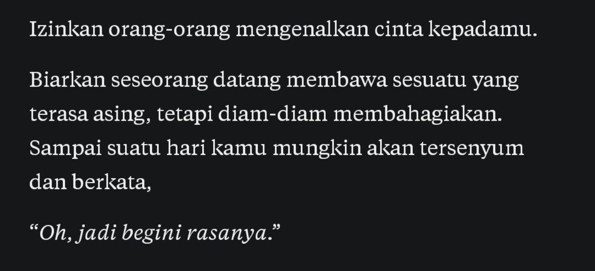 awdeyp's tweet photo. bener2 jatuh cinta sm setiap kalimatnya🫰🏻 https://t.co/2re4VOSJg7