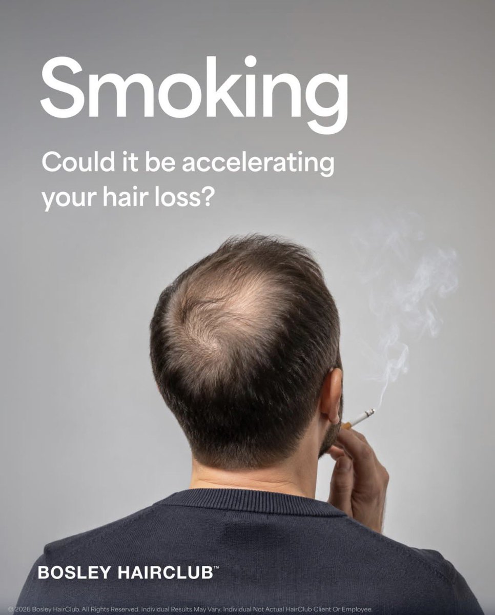 CompetitiveMktg's tweet photo. Could smoking be affecting your hair, too? 🚬 

Learn more about the connection between smoking and hair health, plus what may happen after you quit. 👇

Read the full blog 🔗 https://t.co/QgXoyqQ5Lb

#HairLoss #HairHealth #BosleyHairClub https://t.co/dswqrLEDwi