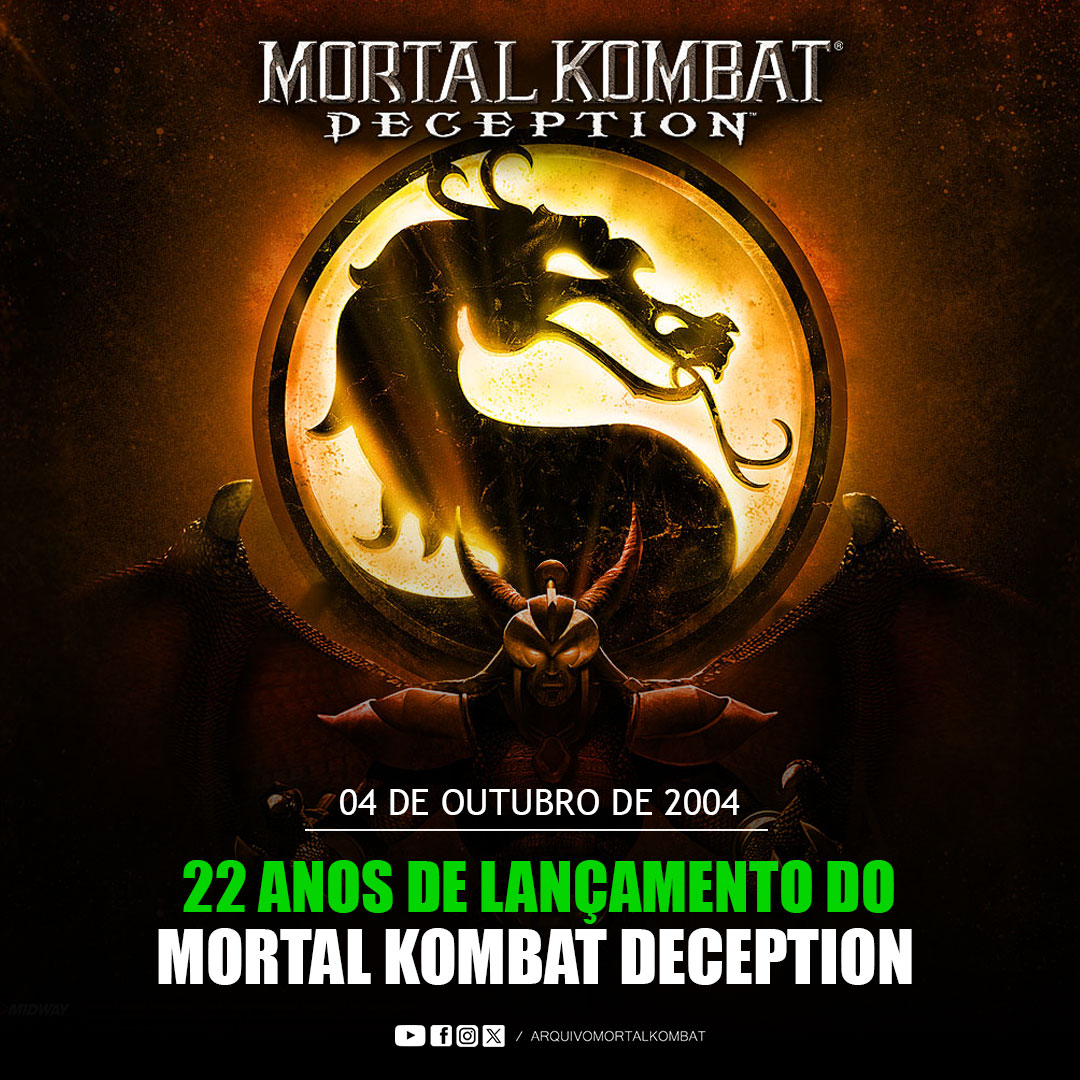 Arquivo_MK's tweet photo. Há exatos 22 anos, Mortal Kombat Deception era lançado para o PlayStation 2 e Xbox. https://t.co/InK2gt2AYE