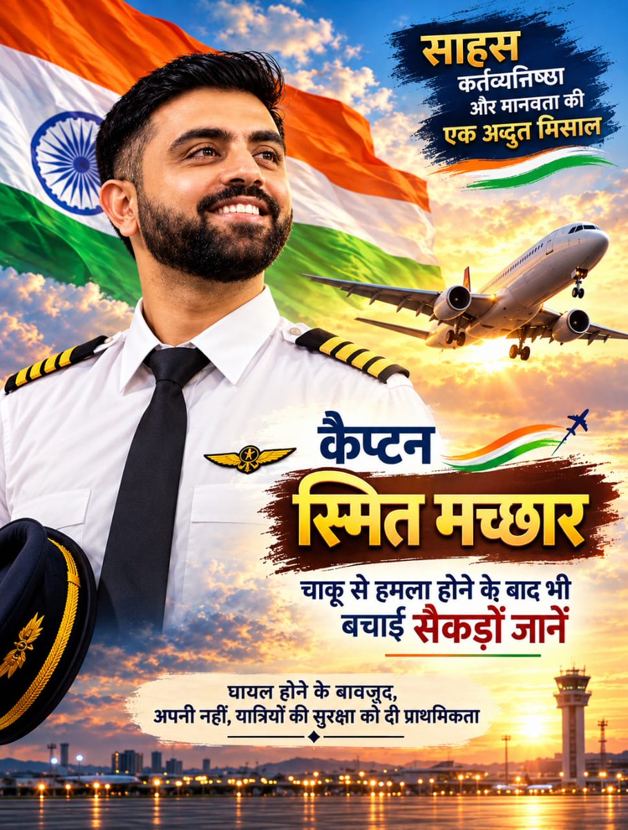 AzaadBharatOrg's tweet photo. चाकू से गंभीर हमला होने के बावजूद कैप्टन स्मित मच्छार ने अपनी जान से पहले यात्रियों की सुरक्षा को प्राथमिकता दी। उनकी सूझबूझ, साहस और कर्तव्यनिष्ठा ने FZ1073 में बड़ी त्रासदी टालने में अहम भूमिका निभाई। पूरी पोस्ट पढ़े 👉🏻 https://t.co/FG28lCUkKL

#CaptainSmitMachchhar #Bravery https://t.co/9SiUDkWzSz