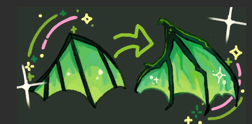 nouconcept's tweet photo. tutorial para dibujar alas de dragón y murciélago esta noche ✨🌈🎨 https://t.co/nUd4C6g09S