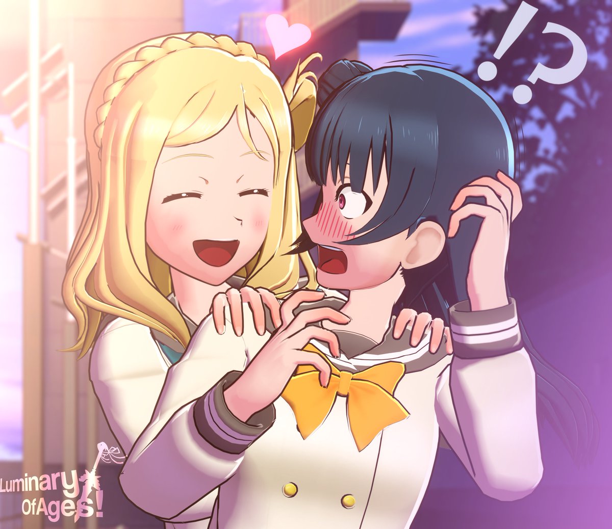LuminaryOfAges's tweet photo. Mari you shouldn't sneak up on people like that...

More YohaMari!!!

#Yohane #Yoshiko #Mari #Yohamari #LoveLive https://t.co/yybehyWgk6