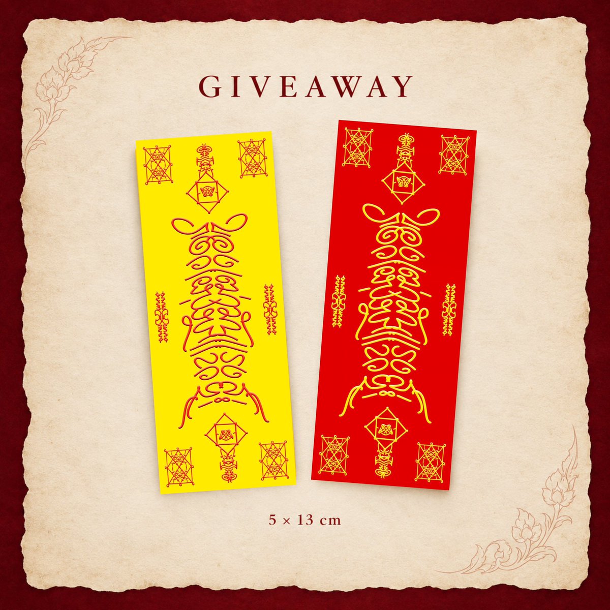 whokeyls's tweet photo. Giveaway #ข่มขลัง 05.10.26
สติ๊กเกอร์ยันต์ห้ามตะแคงอ่านตัวดังใน IG 
รุ่น “ของเฒ่ามันแรงส์”
(ศิลปินออกแบบลายพิเศษให้)
สติ๊กเกอร์ลายนูน กันน้ำ 
ขนาด 5x13 cm

มี 2 สี เหลือง, แดง สีละ 15 อัน
ไม่ต้องแลก เจอก็เอาไปเลยยยย

#bintsireethorn 
#puinoonbint 
#KhomKhlangTheSeries https://t.co/fQWvTLyFOf