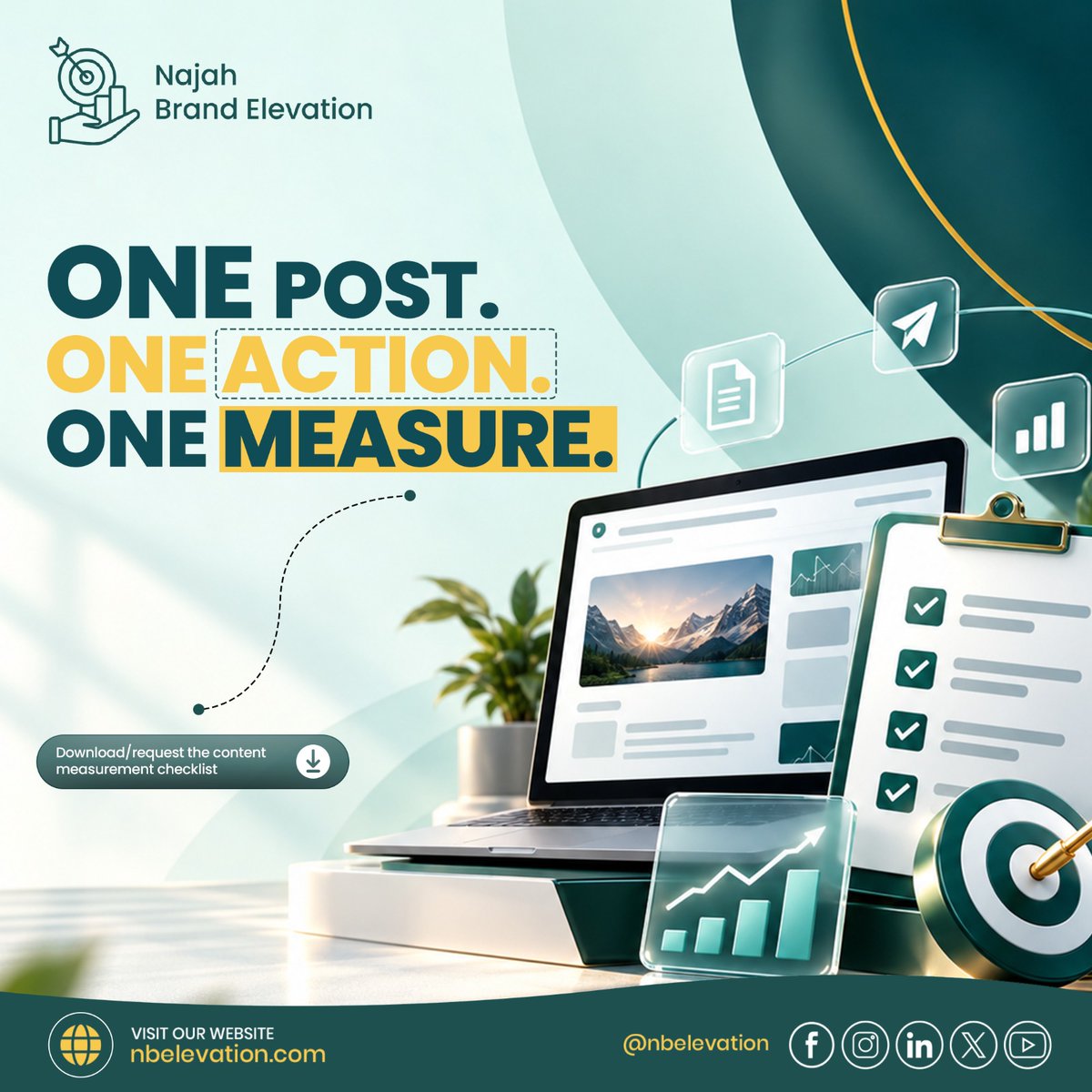 nbelevation's tweet photo. One post. One objective. One CTA. One destination. One KPI. Clarity helps the customer and the analyst. #ContentStrategy #DigitalMarketing https://t.co/G3fBWCH3KX