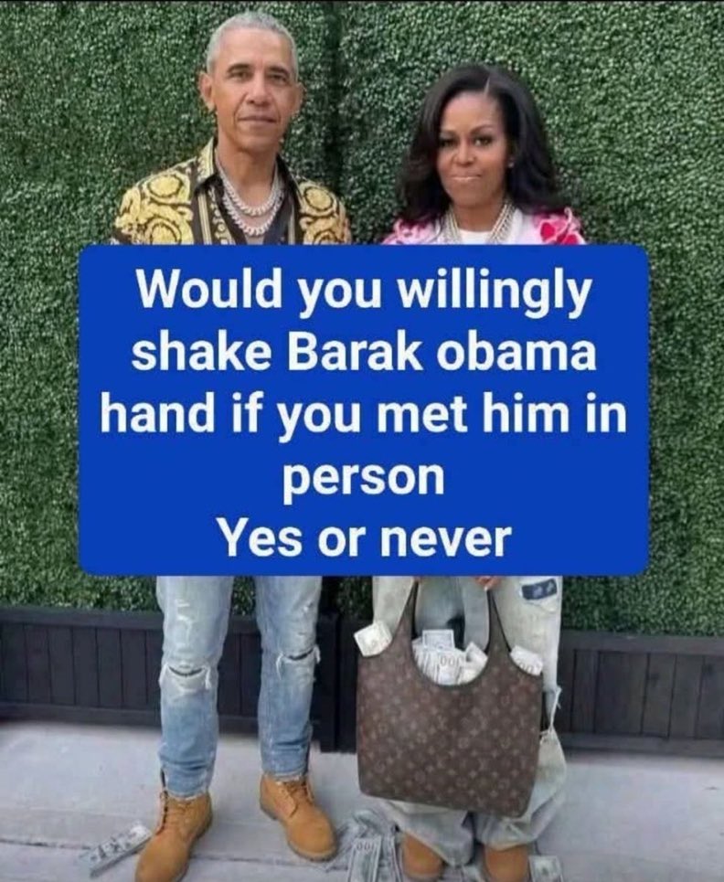 BigDaddy01v's tweet photo. WOULD YOU SHAKE BARACK OBAMA’S HAND IF YOU MET HIM IN PERSON? https://t.co/7SX1eDFJi6