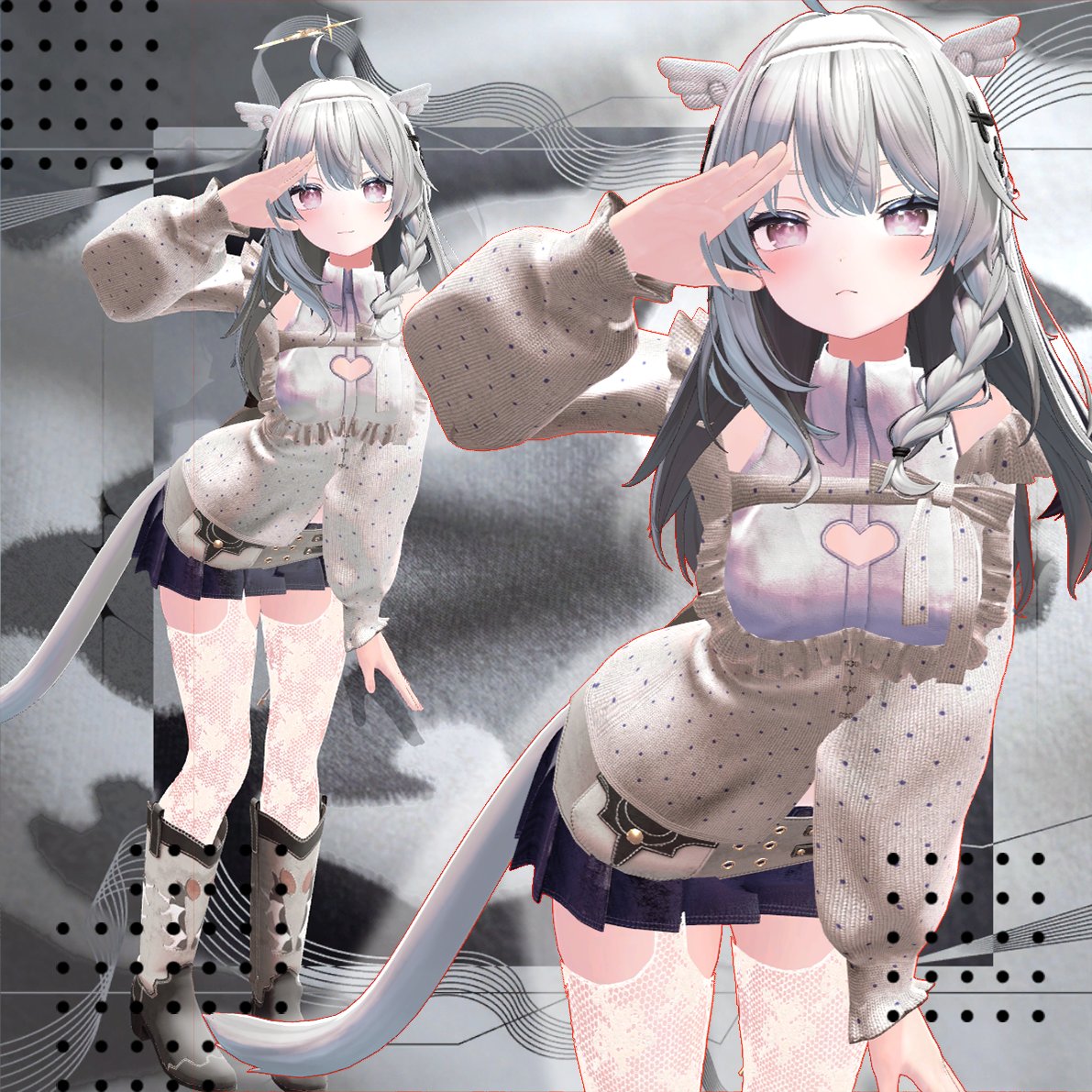 TayT_vrc's tweet photo. 発売予定の衣装です！
しなのちゃん、ルルネちゃん、ショコラちゃん、コマネちゃん、メルヴィちゃん対応です～
#VRChat https://t.co/vq5qE5JYaz