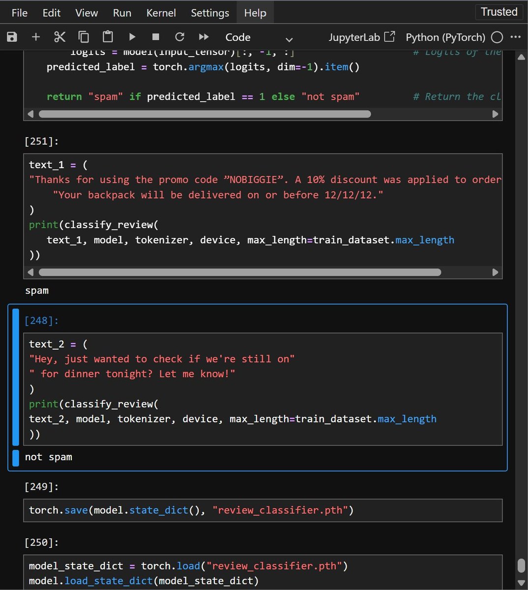 shoupxx's tweet photo. Day 124 —> Becoming an AI Engineer

Built spam v/s Non spam :

Data → Preprocess → Batch → Load Weights → Classification Head → Fine-tune → Evaluate

Insight: Fine-tuning reuses learned representations while optimizing the model’s decision boundary for a new task.

#LLM #AI https://t.co/eLYyfZtV50