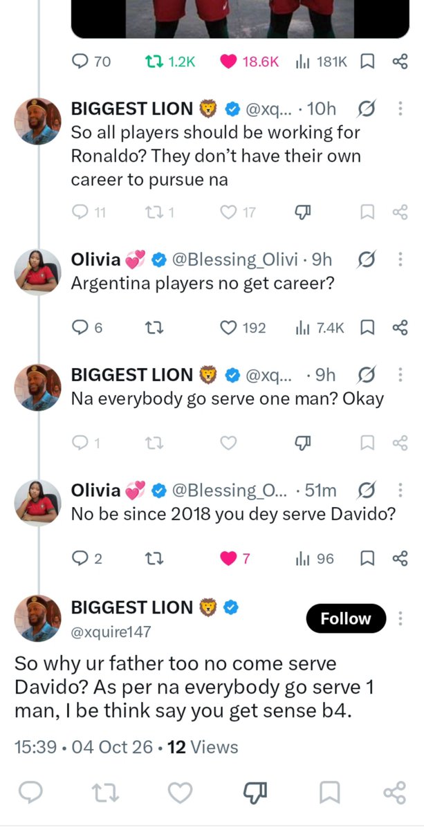 Blessing_Olivi's tweet photo. Someone tell him I thought we were just bantering. 

If you follow him, tell him I'm sorry, I didn't think it was that deep.

He's the first person that helped me push my account on Twitter. 

Help me tell him to unlock me. 🙏 https://t.co/CY5IVSfvta