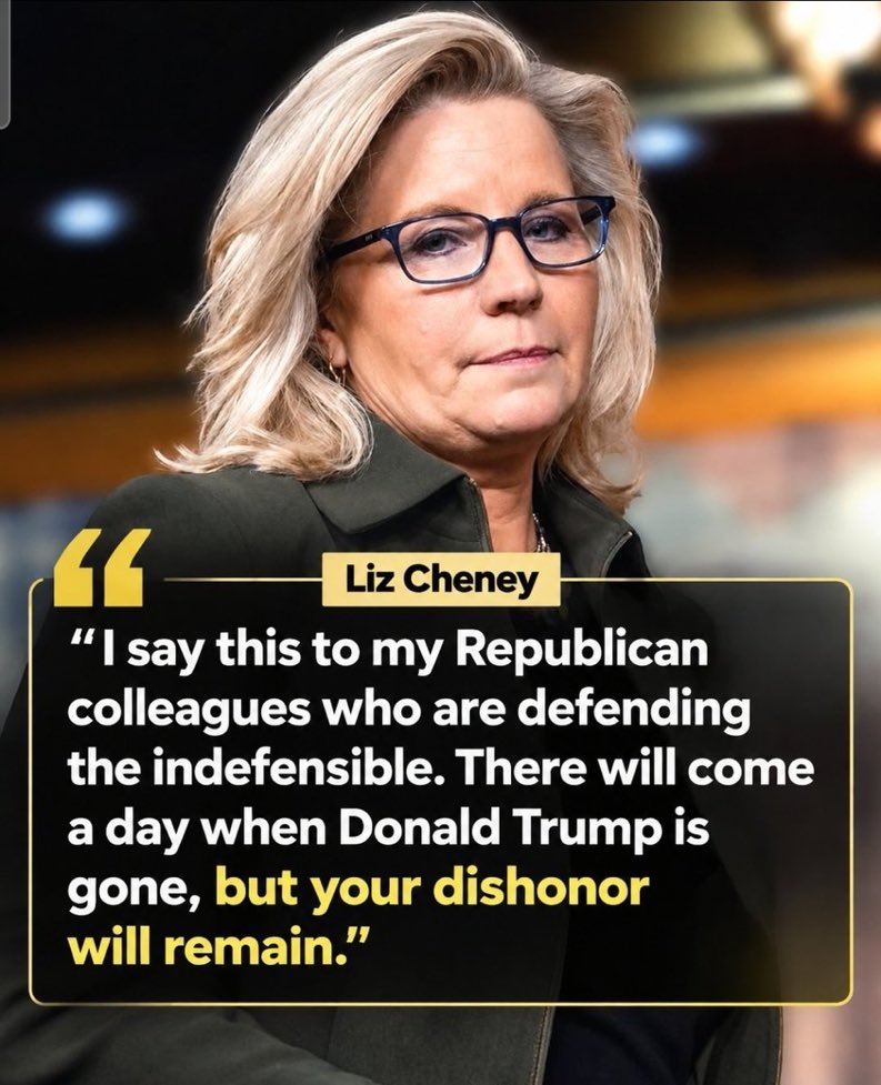 BigDaddy01v's tweet photo. Liz Cheney Tells Republicans Their Dishonor Will Remain After Trump Is Gone:

What's your response? https://t.co/oEqFcqf9HK