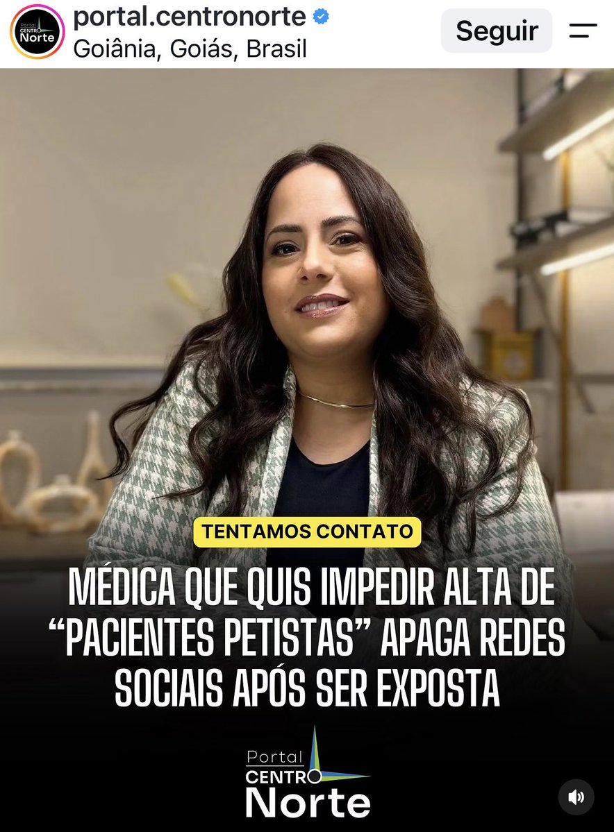 roberta_bastoss's tweet photo. 🚨 MÉDICA É DENUNCIADA POR SUPOSTAMENTE TENTAR IMPEDIR PACIENTES DE VOTARE

A ginecologista e obstetra Marcella Segato, de Goiânia, foi denunciada após, segundo a publicação, tentar orientar internos da Maternidade Célia Câmara a não conceder alta a “pacientes petistas” durante o fim de semana eleitoral.

A denúncia aponta que a intenção seria impedir que esses pacientes deixassem a unidade a tempo de exercer o direito ao voto.

Nas mensagens divulgadas, também aparecem os internos Nicole Dias, Tiago Guimarães e Luan Oliveira, que teriam reagido positivamente à orientação.

O caso ganhou repercussão na imprensa goiana. A redação afirma ter procurado Marcella Segato para questionar o motivo das mensagens, sua função na unidade e se ela se arrepende da atitude, mas não teria recebido resposta.

Se confirmada, a conduta é extremamente grave: um profissional de saúde não pode utilizar sua posição para interferir no direito político de um paciente.