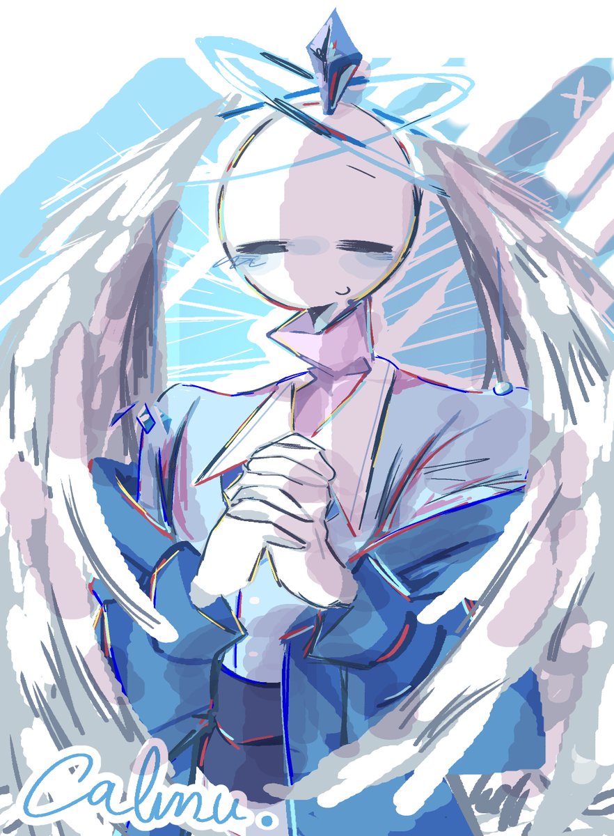 clock_prizeair's tweet photo. 天使の日なので落書きカルムくん🔷🪽 https://t.co/A9v29ThLXP