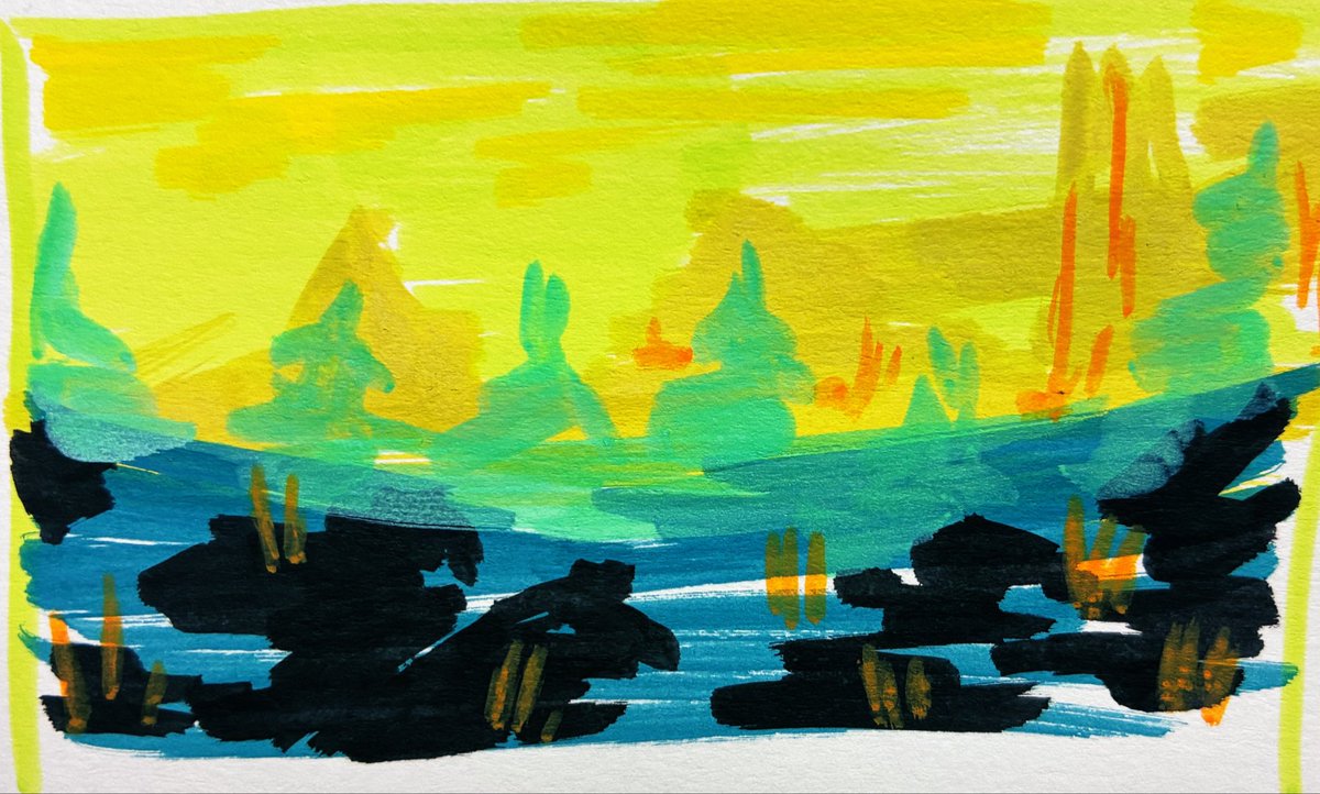 echiral's tweet photo. Random marker landscape challenge. #Deathstranding inspired scenery. https://t.co/oMu2mGhboj