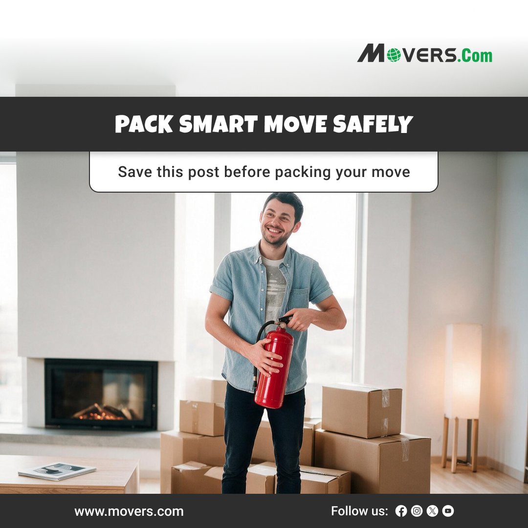 MoversCom's tweet photo. Moving boxes should carry your belongings—not unnecessary fire risks.
Smart packing helps protect your belongings, your home, and everyone involved in your move.
#MovingTips #MovingSafety #PackingTips #MovingBoxes #MovingChecklist #MovingDay #SafeMoving #PackingForAMove https://t.co/8t5taFaLgH