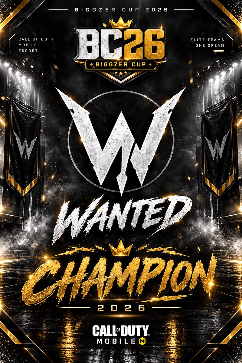 BCWCEcodm's tweet photo. BC26 | CHAMPIONS

WANTED are the BIGGZER CUP 2026 Champions !! 🏆

Grand Final: WANTED 4-0 MARK 2

#BIGGZERCUP2026 #CODM https://t.co/nxrV42AhCa
