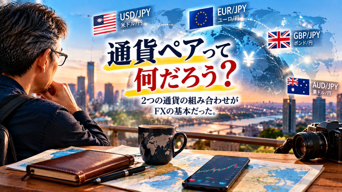 Masa_madogiwaFX's tweet photo. FXを勉強していて、
「通貨ペアって何？」と改めて考えてみました。
ドル円、ユーロ円、ポンド円……。
最初はただの名前に見えたけど、
実は「2つの通貨の組み合わせ」。
まずは、この基本から理解していきたいです。
#FX初心者 #FX勉強中 https://t.co/U4Y1fkmGoH