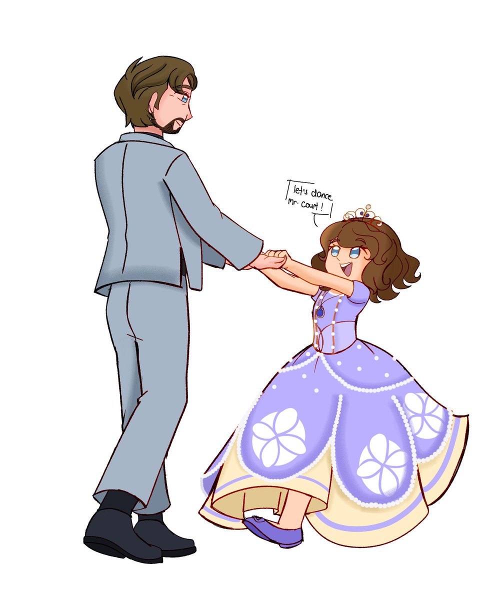 kaylashumpie's tweet photo. concept of court gentry, who has a soft spot for children, is dancing waltz with the princess of enchancia #thegrayman https://t.co/tZBKYxdIXK