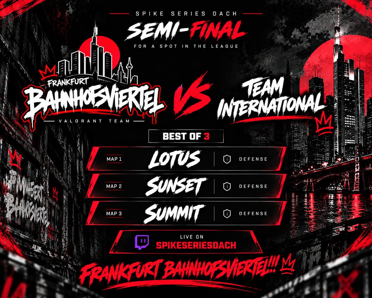 FFM_BHV_VALO's tweet photo. LIVE NOW PLAYING @SpikeSeriesDACH for a spot!

CHEER FOR US IN THE CHAT!!! (link in description)

FRANKFUUUUURT https://t.co/2JxMkoRE0x