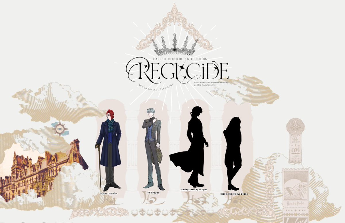 etoka_kotone's tweet photo. CoC『REGICiDE』
KP：でめるさん
PL：HO1・えとか
　　HO2・ファミンさん
　　HO3・いまもとさん
　　HO4・千架さん

前半終了
HO1/HO2生還、HO3/HO4生死不明 https://t.co/LeU3myYFb4