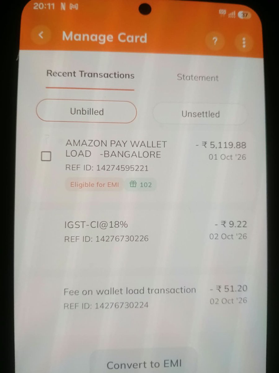 thepulakesh's tweet photo. @RBI @ICICIBank Requesting clarification on the ₹5,000 wallet-loading fee threshold. If I load ₹4,995 into Amazon Pay Wallet and a 2.5% convenience fee pushes the total above ₹5,000, does the threshold apply to the wallet amount or total card charge? https://t.co/kWe4MFP9J9