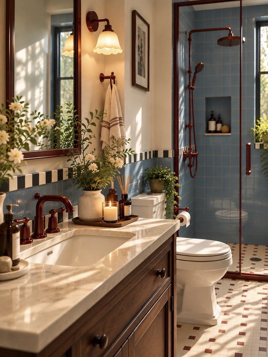 sekarwangikuu's tweet photo. Who says vintage bathrooms have to be dark, old, or depressing?🙅‍♀️ https://t.co/VjoJESt5z1