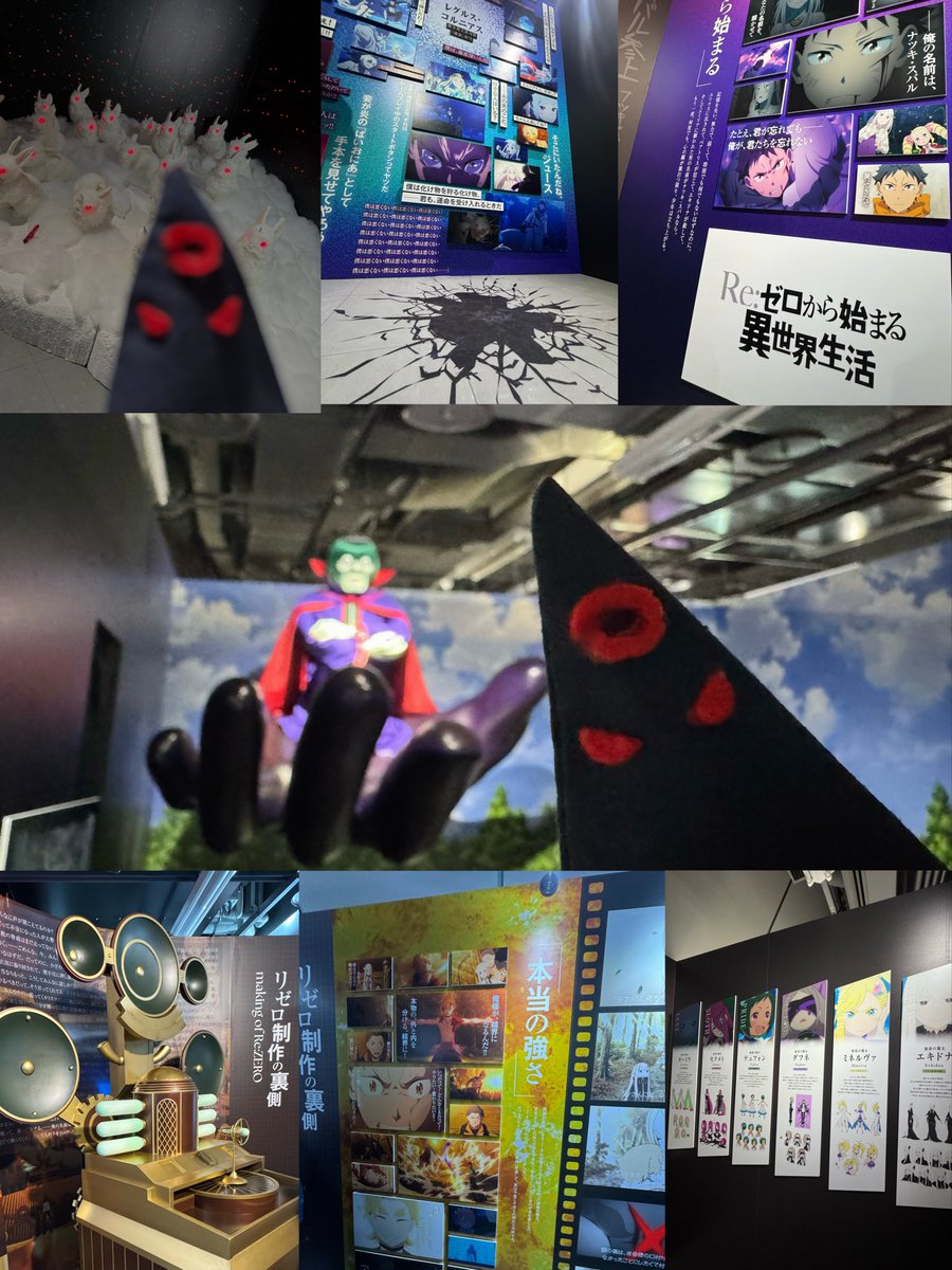 283cos's tweet photo. #リゼロ展 

本日最終日に、手作りの魔女教(指先☝️)を連れて行ってきましたー！！

展示内容が想像以上に凄すぎて圧巻！！
どのブースもじっくり見れてとても感動しました✨✨

この作品を好きで良かった！！！！！

改めて、
リゼロ10周年おめでとうございます✨ https://t.co/anXd2m4w7I
