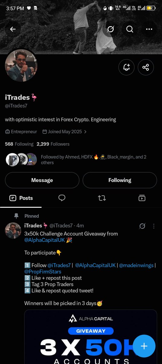 Mike_AMG1's tweet photo. @madeinwings @AquaFunded @PropFirmStars @Quantivor @iTrades7 @Kelvintalent_ 
@Owakah07 
@Starr_gael 

Let's get it 🔥 https://t.co/JEDwrJa6x1