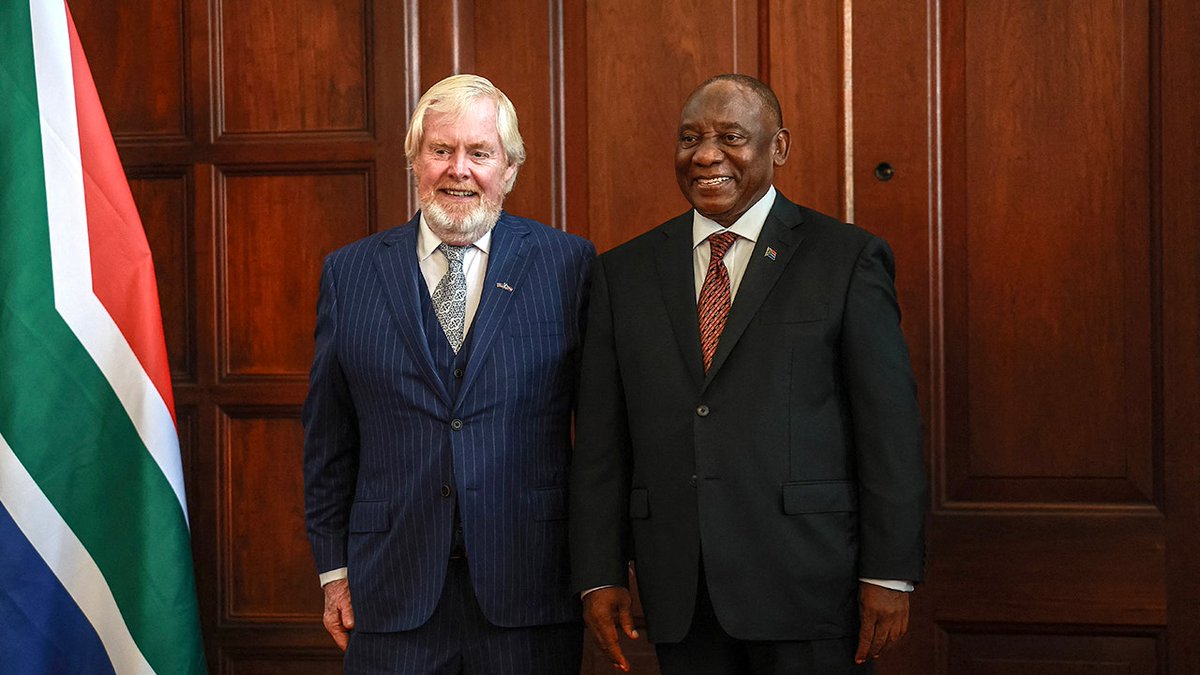 FNCGlobalNews's tweet photo. EXCLUSIVE: U.S. Ambassador L. Brent Bozell III criticized South Africa's president for refusing to condemn the "Kill the Boer! Kill the farmer!" chant.

Bozell, in an exclusive interview with Fox News Digital, says three of five demands from the Trump administration have been ignored by Pretoria. The ambassador has now been hit with three diplomatic rebukes in just nine months for pressing Trump's agenda — including confronting race-based business policies, alleged farmer killings and South Africa's deepening ties to Iran, Russia, China and Hamas.

The State Department told Fox News Digital: "The ball is now squarely in the Government of South Africa's court to outline the relationship it wants with the United States."
@USAmbRSA

Full story here https://t.co/YUqnfoQojx