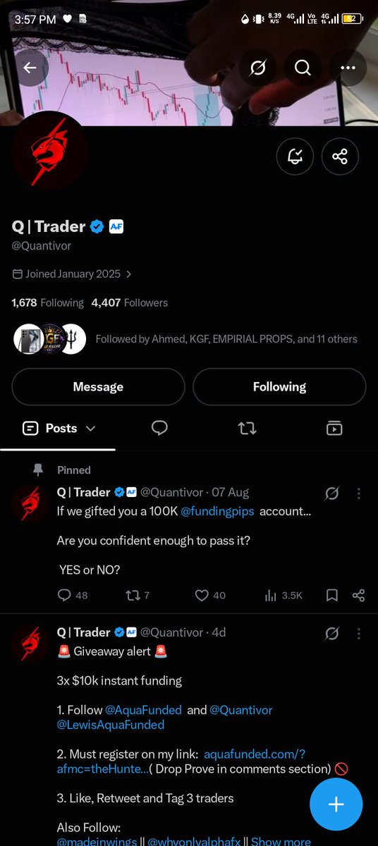 Mike_AMG1's tweet photo. @madeinwings @AquaFunded @PropFirmStars @Quantivor @iTrades7 @Kelvintalent_ 
@Owakah07 
@Starr_gael 

Let's get it 🔥 https://t.co/JEDwrJa6x1