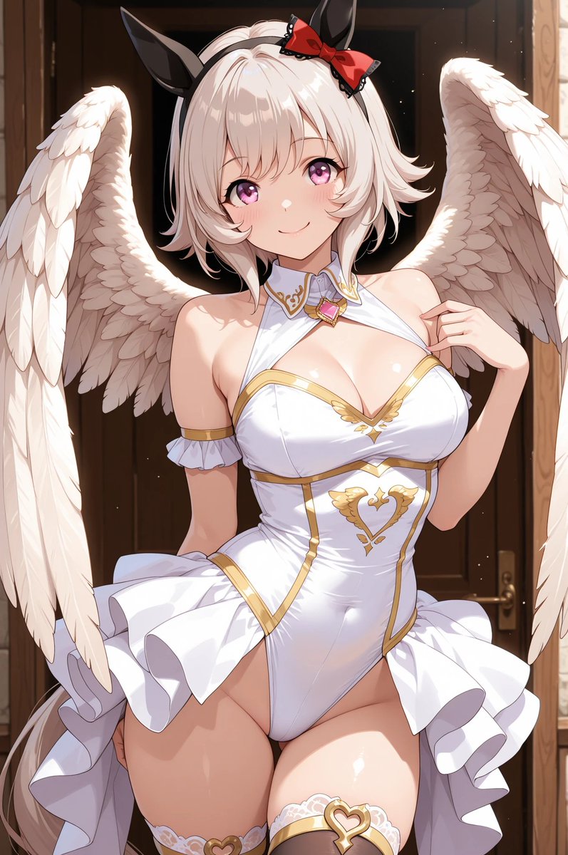 AI5785325758210's tweet photo. みなさま、おつかれ様です。
本日の生成分です。
今日は天使の日だそうです。
カレンチャンからどうぞ。
#AIart　#ウマ娘　#SFW
#カレンチャン https://t.co/1p9zwXd1vI