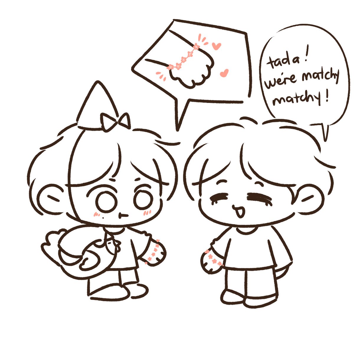 lovi_illust's tweet photo. baby coupjeong and the santan bracelet as their first couple item emz happy hani day! 🥳🩷 https://t.co/ZD8qRdMVUj