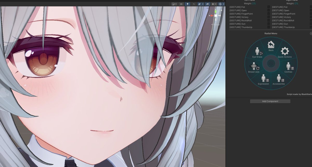 shop16_x's tweet photo. [WIP] 目を消すツール作ってる

色拾ってくるところが甘いな・・・🤔

←OFF  　　ON→
#Unity https://t.co/8y04QCq6PW