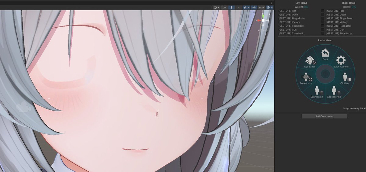 shop16_x's tweet photo. [WIP] 目を消すツール作ってる

色拾ってくるところが甘いな・・・🤔

←OFF  　　ON→
#Unity https://t.co/8y04QCq6PW