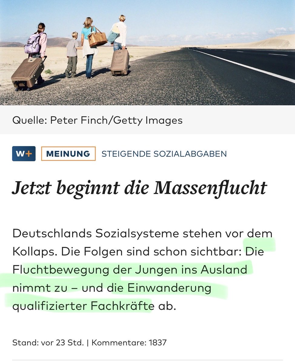 MGGA2021h's tweet photo. Verschwörungstheorien der AfD, Teil 5384

Heute: Gut ausgebildete Menschen verlassen das Land wegen der dt. Politik und u.a. den hohen Steuern und Sozialabgaben. https://t.co/d1qNU0YAVy