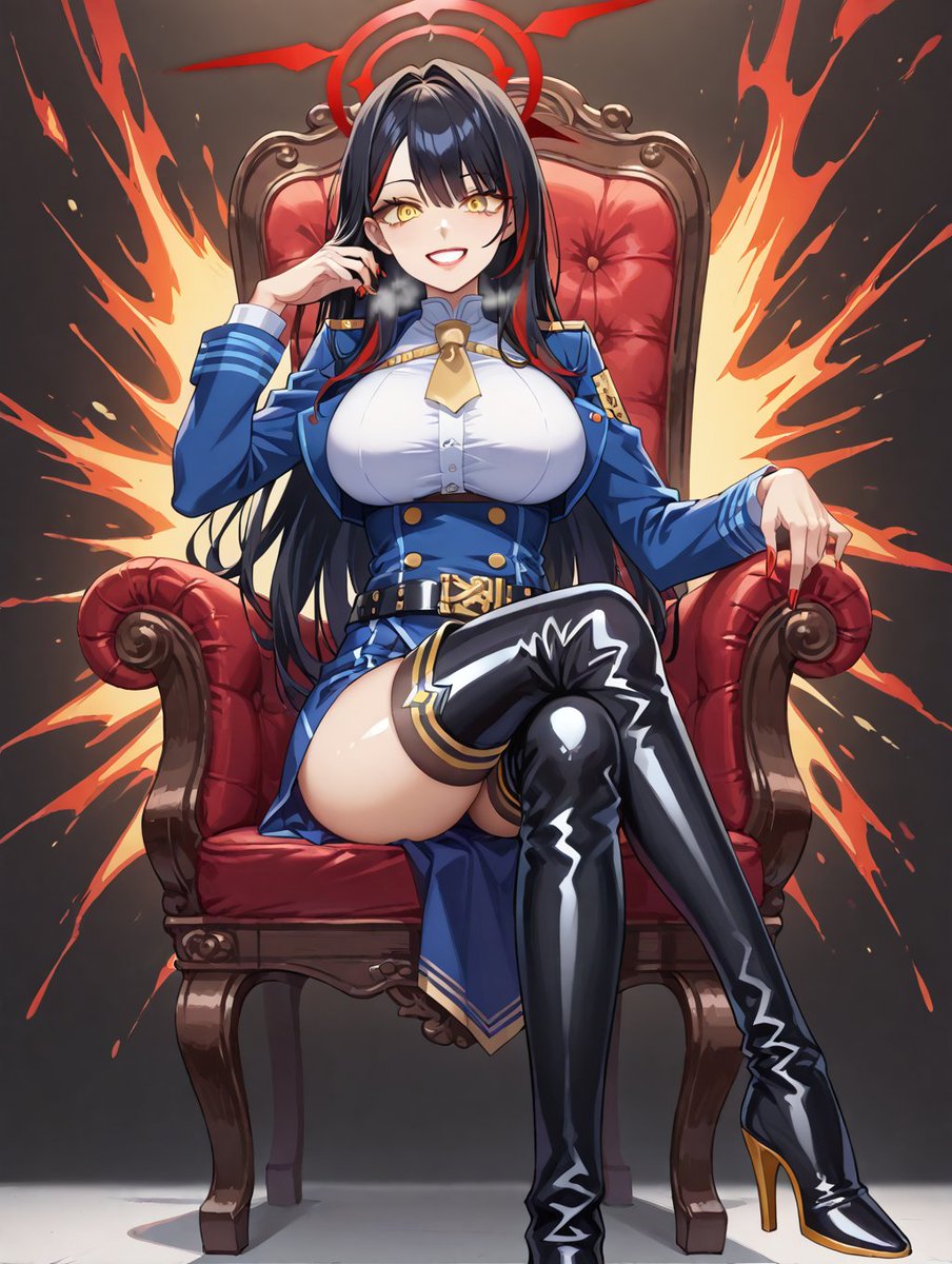 FallFor2D's tweet photo. Sinday doesn’t care how pure you pretended to be all week.~

That soft smile, the way she sits like a perfect boss
til' those golden eyes lock on and remind you that u are her little puppet~

Pure on the outside. Sinning the second she decides you belong.~♡

At her boots~♡ https://t.co/xVrlx2TEQX