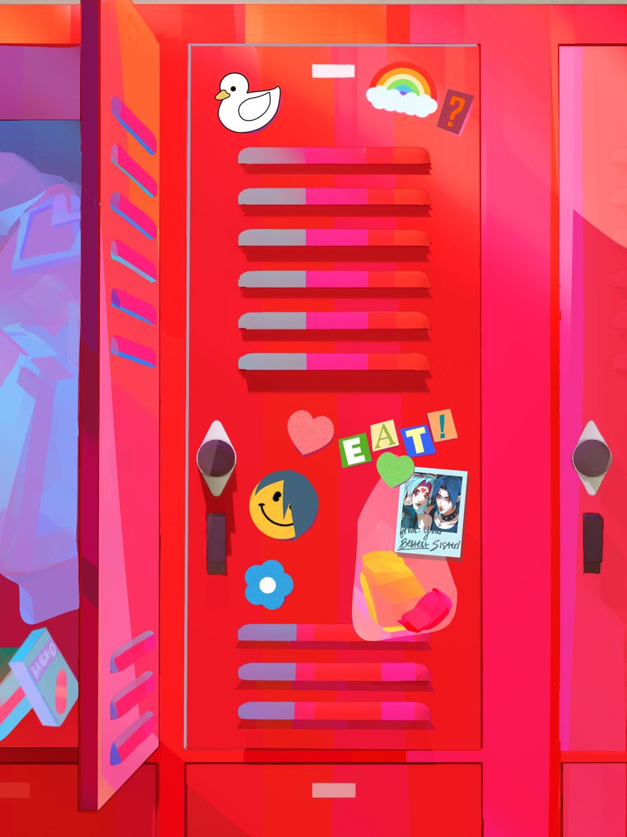 Apheliosmusic's tweet photo. alune redecorated my locker again…and my new locker neighbor won’t stop looking. https://t.co/6f8TEgyS0M