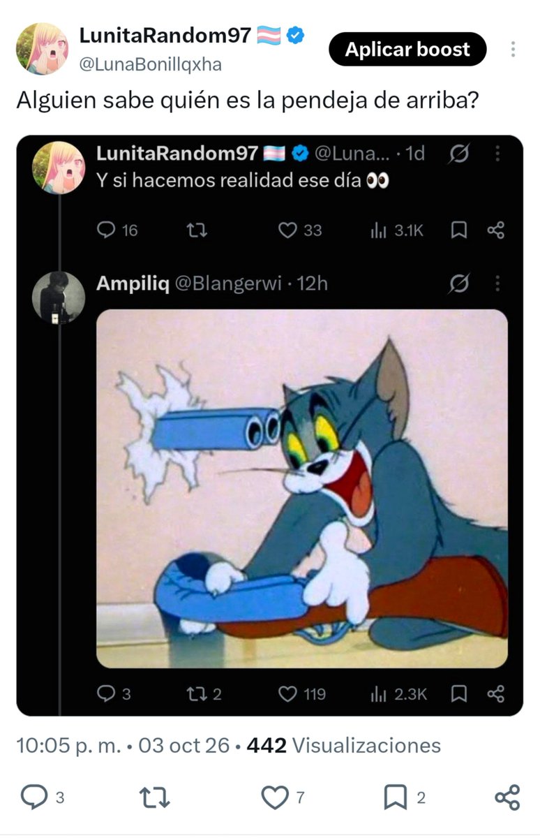 LunaBonillqxha's tweet photo. No pues chido por ti bro XD https://t.co/BOzjuyB1XP