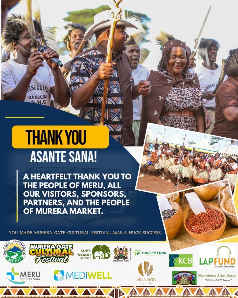 chemosiih's tweet photo. A heartfelt thank you to everyone who came to Murera Gate Park and made the final day of the Murera Gate Cultural Festival unforgettable. Your presence, energy and love for Ameru culture made the celebration truly special. Asanteni kwa kuja
#MeruCulturalWeek https://t.co/9lfQDSrfGq