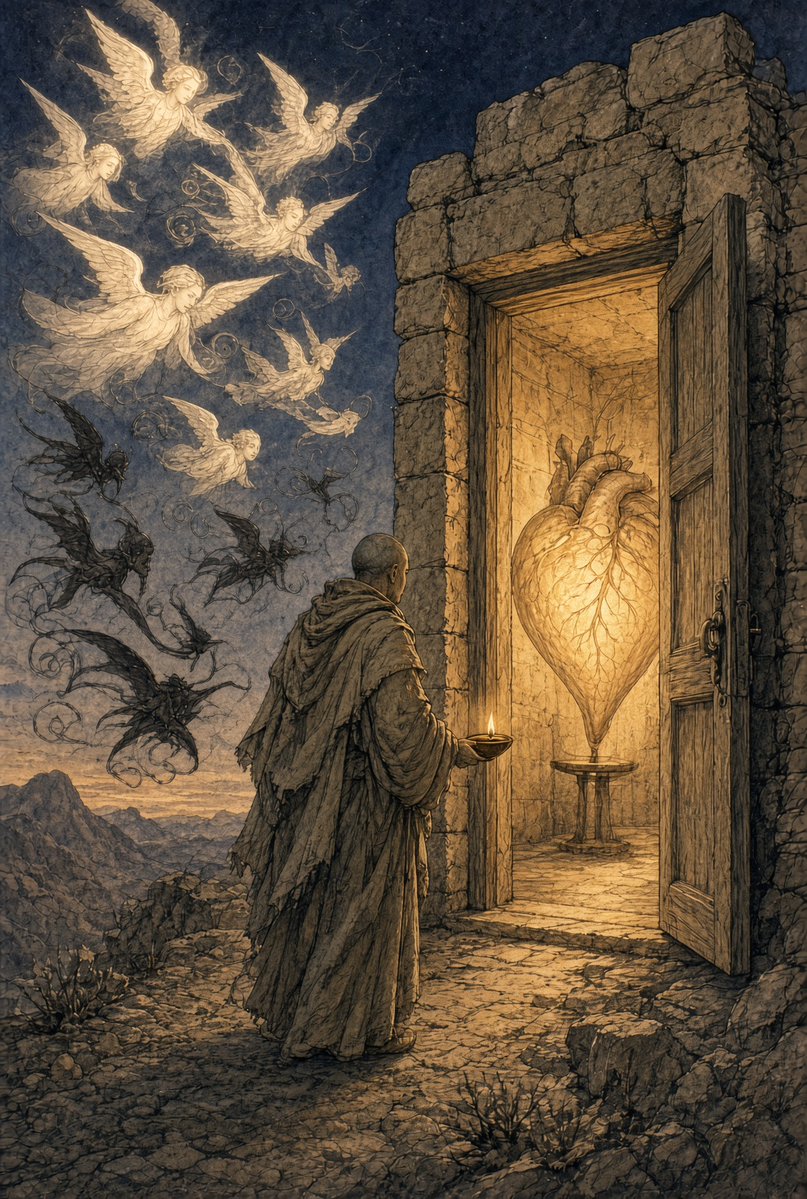 ObispoMunilla's tweet photo. “Sé el guardián de tu corazón y no dejes entrar en él ningún pensamiento sin interrogarlo: «¿Me conduces hacia Dios o me apartas de Él?»” (Evagrio Pontico, siglo IV) https://t.co/bDoMHS4V0s
