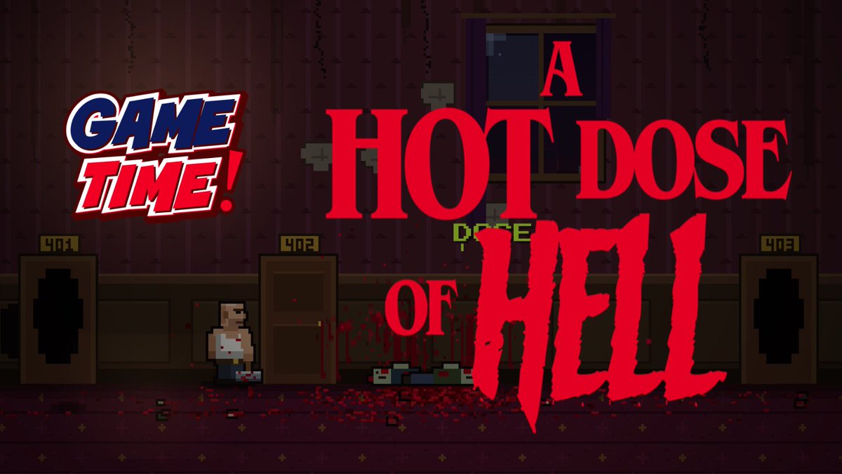 KingdomHorrorCo's tweet photo. THE GRAND HOTEL HAS CHECKED IN SOMETHING NASTY. PINKY'S ON THE DOOR. NOBODY GETS PAST.
A Hot Dose of Hell: a retro, 8-bit pixel horror game developed by Mad Dog Marty. 
Go beat some bad guys! 👊🇬🇧💀 https://t.co/UaQfNG2BSU